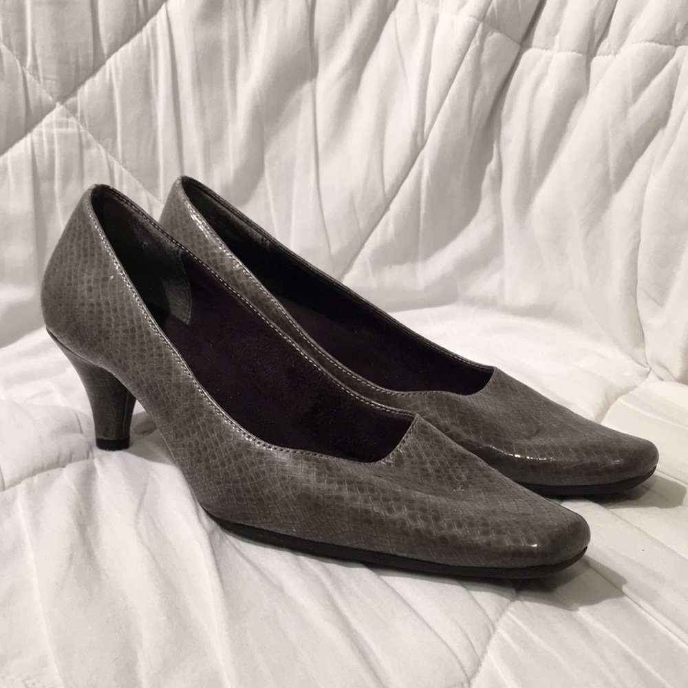 A2 by Aerosoles Kitten Heel Snakeskin Dress Pumps